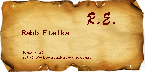Rabb Etelka névjegykártya